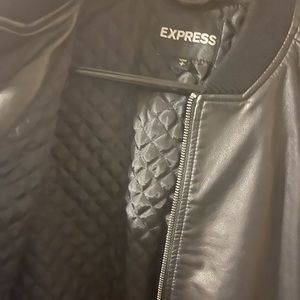 Express faux leather bomber jacket black size Small